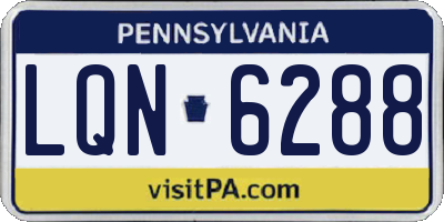 PA license plate LQN6288
