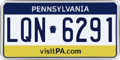 PA license plate LQN6291