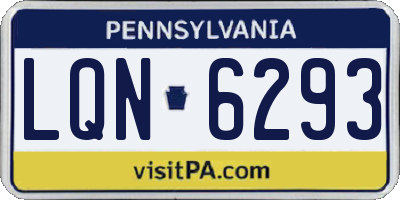 PA license plate LQN6293