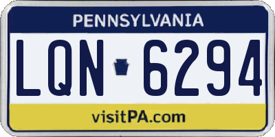 PA license plate LQN6294