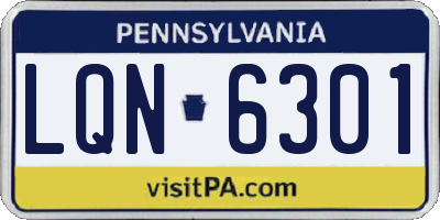 PA license plate LQN6301
