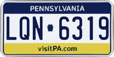 PA license plate LQN6319