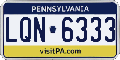 PA license plate LQN6333