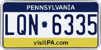 PA license plate LQN6335