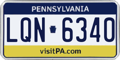 PA license plate LQN6340