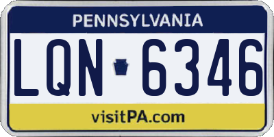 PA license plate LQN6346