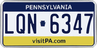 PA license plate LQN6347