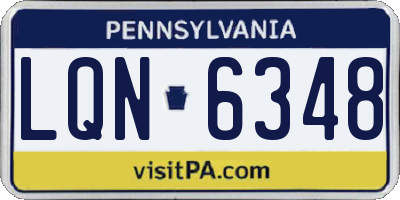 PA license plate LQN6348