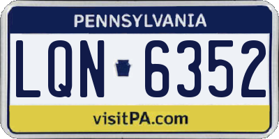 PA license plate LQN6352