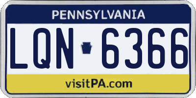 PA license plate LQN6366