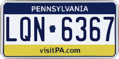 PA license plate LQN6367