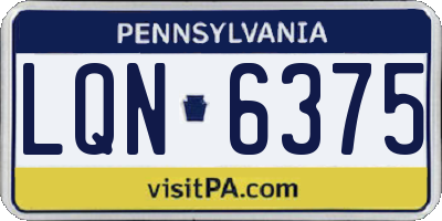 PA license plate LQN6375