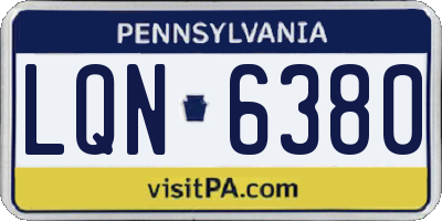 PA license plate LQN6380