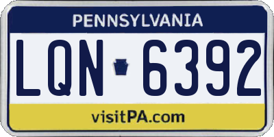 PA license plate LQN6392