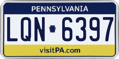 PA license plate LQN6397