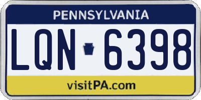 PA license plate LQN6398