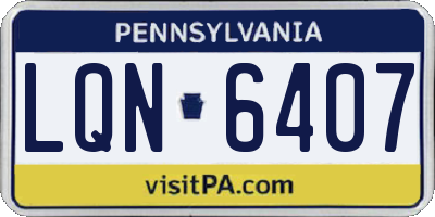 PA license plate LQN6407