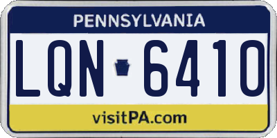 PA license plate LQN6410