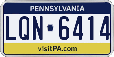 PA license plate LQN6414