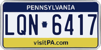 PA license plate LQN6417
