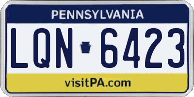 PA license plate LQN6423