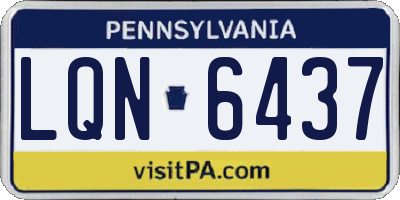 PA license plate LQN6437