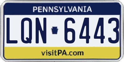 PA license plate LQN6443