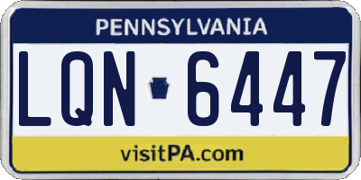 PA license plate LQN6447