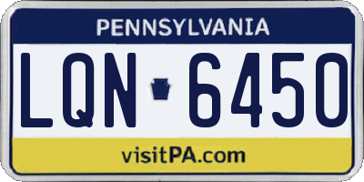 PA license plate LQN6450