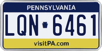 PA license plate LQN6461