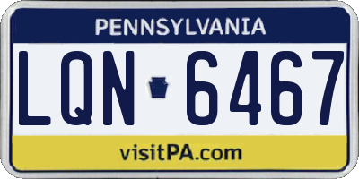PA license plate LQN6467