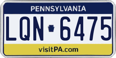 PA license plate LQN6475