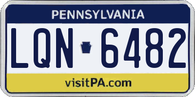 PA license plate LQN6482