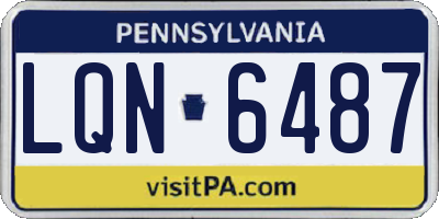 PA license plate LQN6487