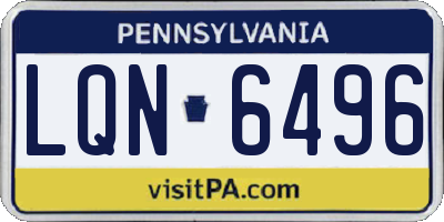 PA license plate LQN6496