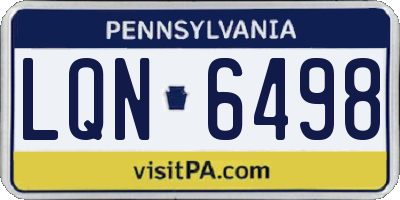 PA license plate LQN6498