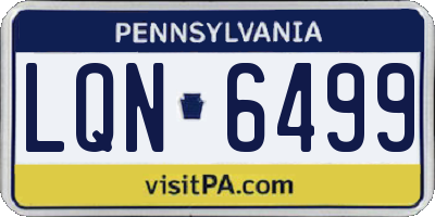 PA license plate LQN6499