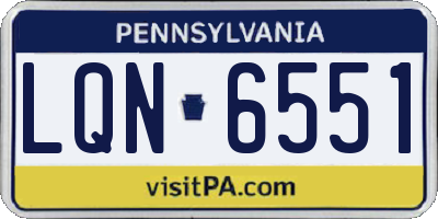 PA license plate LQN6551