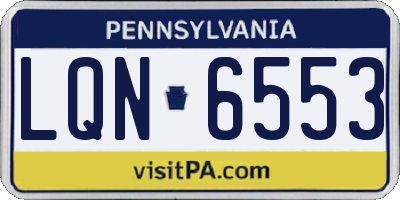 PA license plate LQN6553