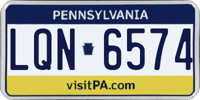 PA license plate LQN6574