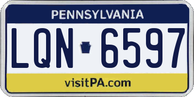 PA license plate LQN6597