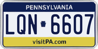 PA license plate LQN6607