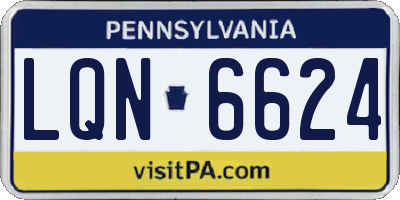 PA license plate LQN6624