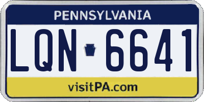 PA license plate LQN6641
