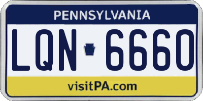 PA license plate LQN6660