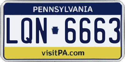PA license plate LQN6663