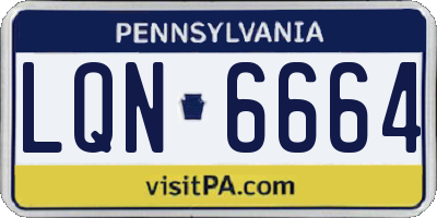 PA license plate LQN6664