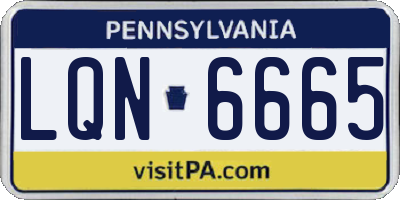 PA license plate LQN6665