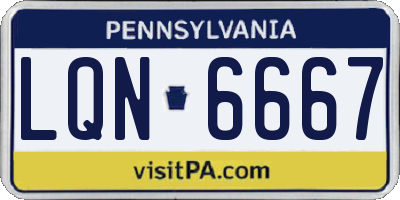 PA license plate LQN6667