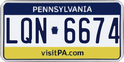 PA license plate LQN6674